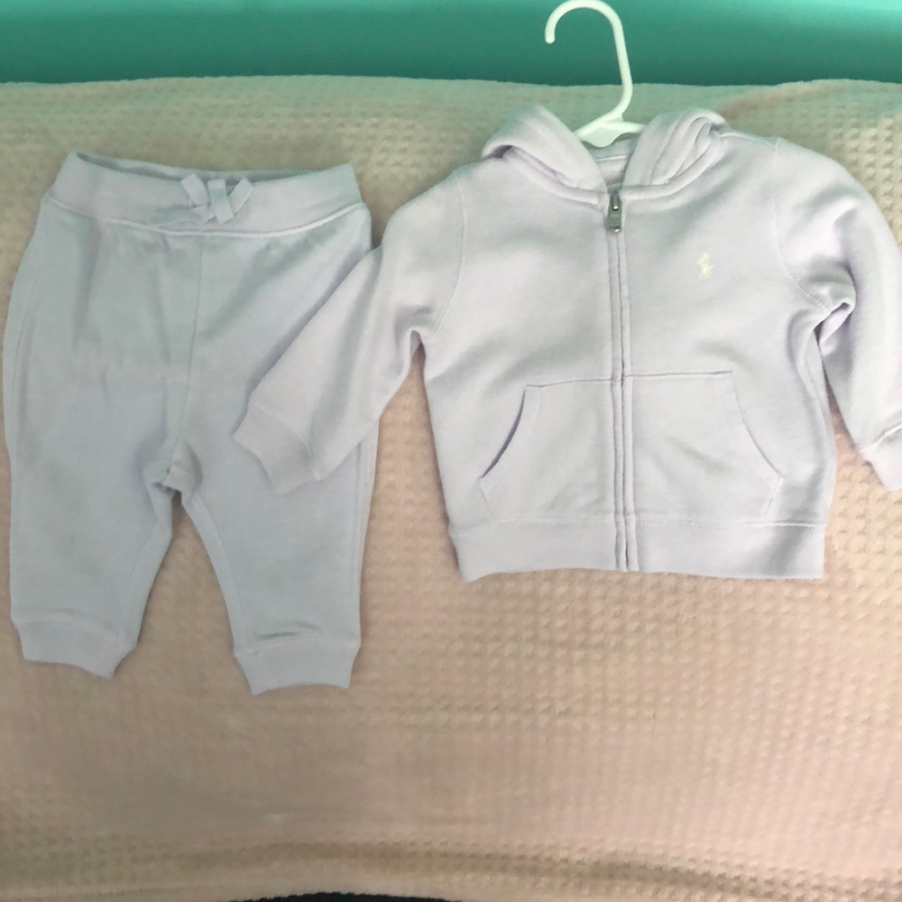 Ralph Lauren pants and hoodie set (3/6 m)